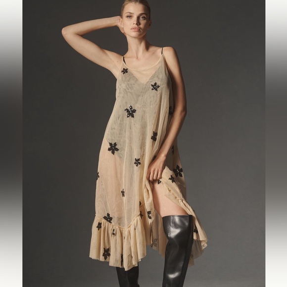 Anthropologie Tops - NWT Anthropologie Sheer Embedded Tunic XS/S